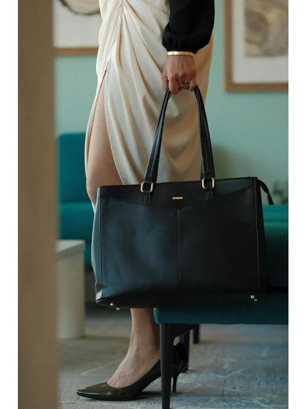 Stylish Waterproof Laptop Tote Bag for Women - Fits 15.6